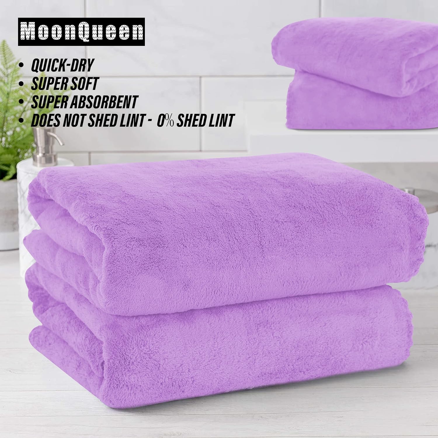 MOONQUEEN 2-Pack Premium Bath Towels