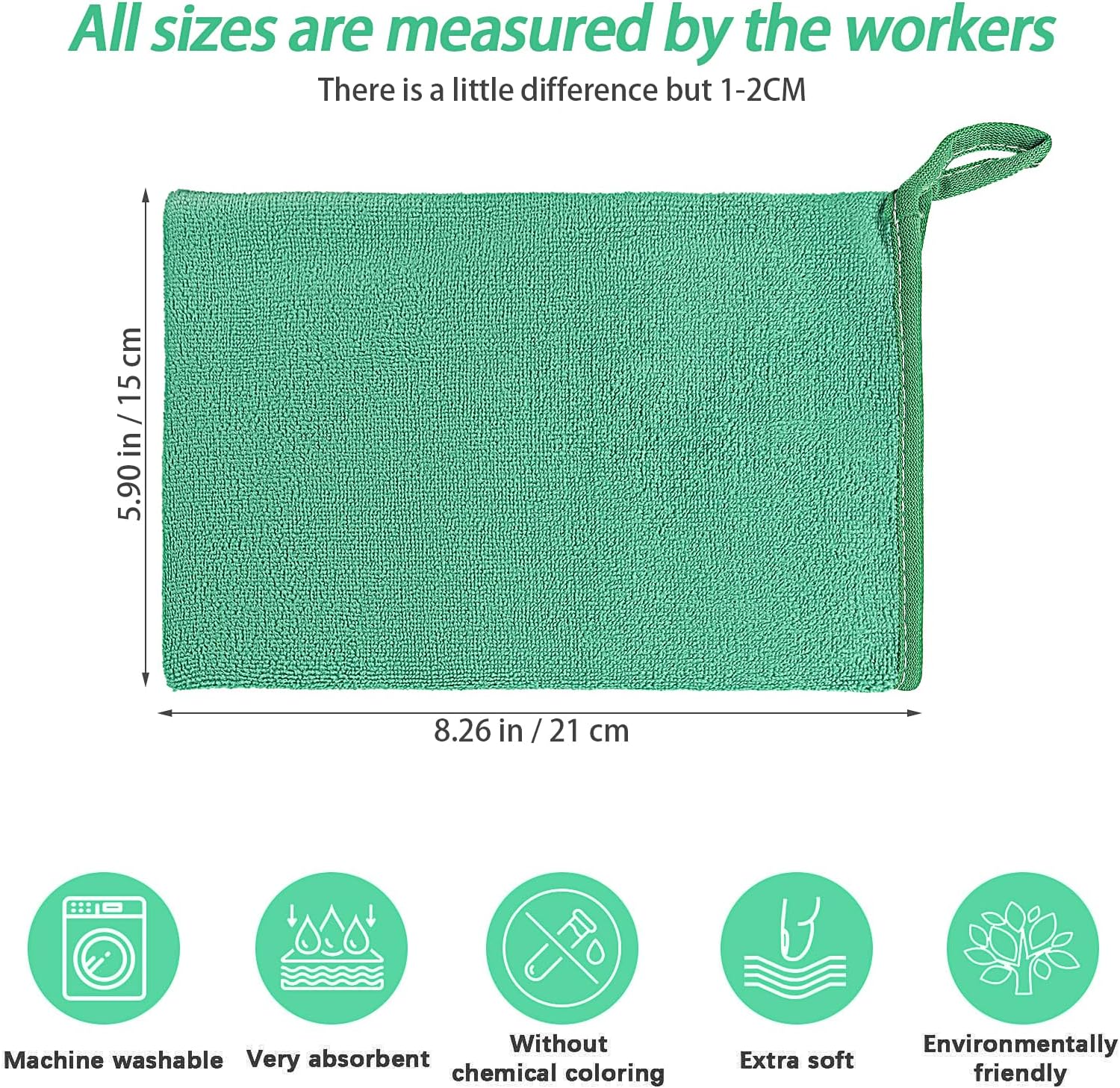 5-Pack Microfiber Face Body Washcloths