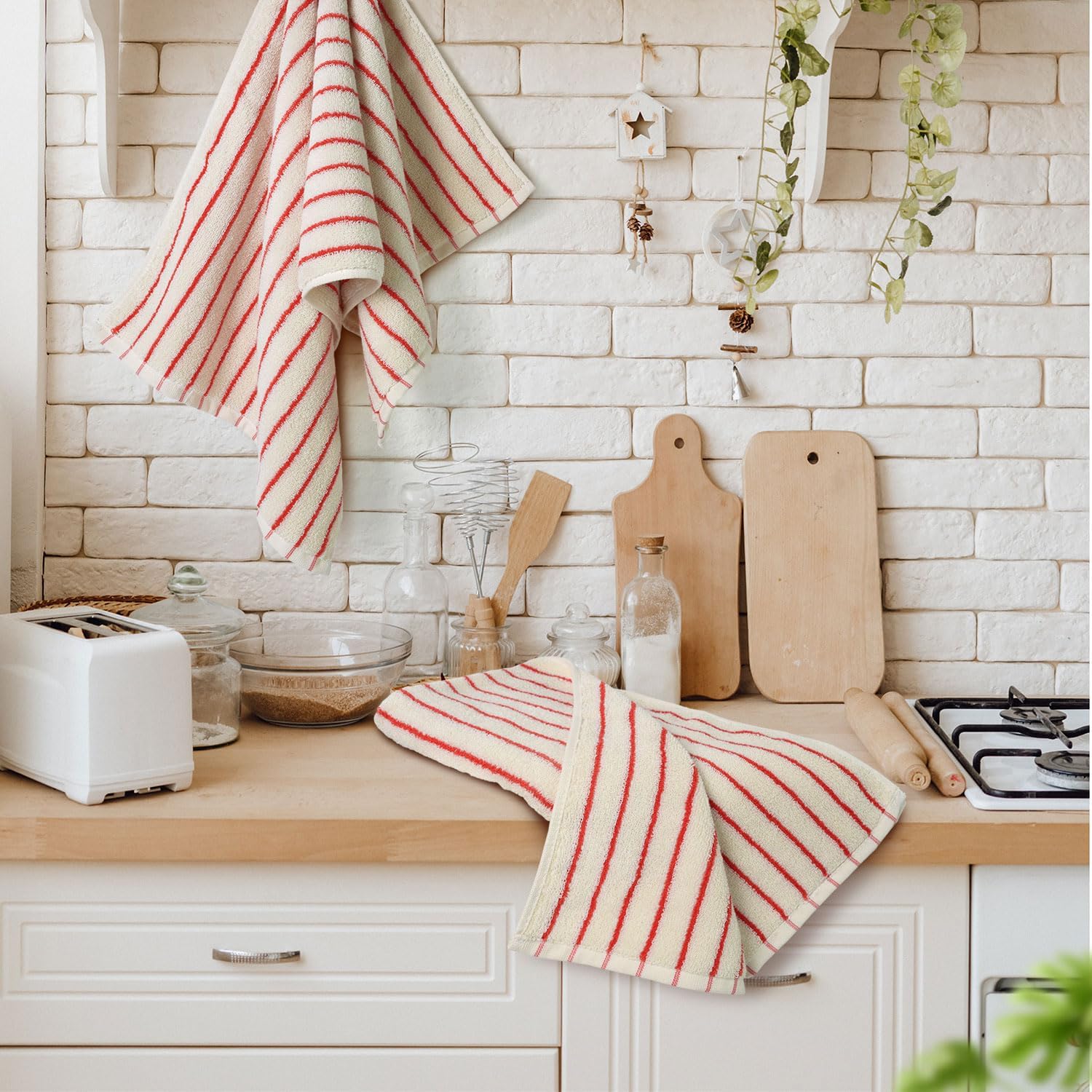 Jacquotha Striped Hand Towels Soft Durable