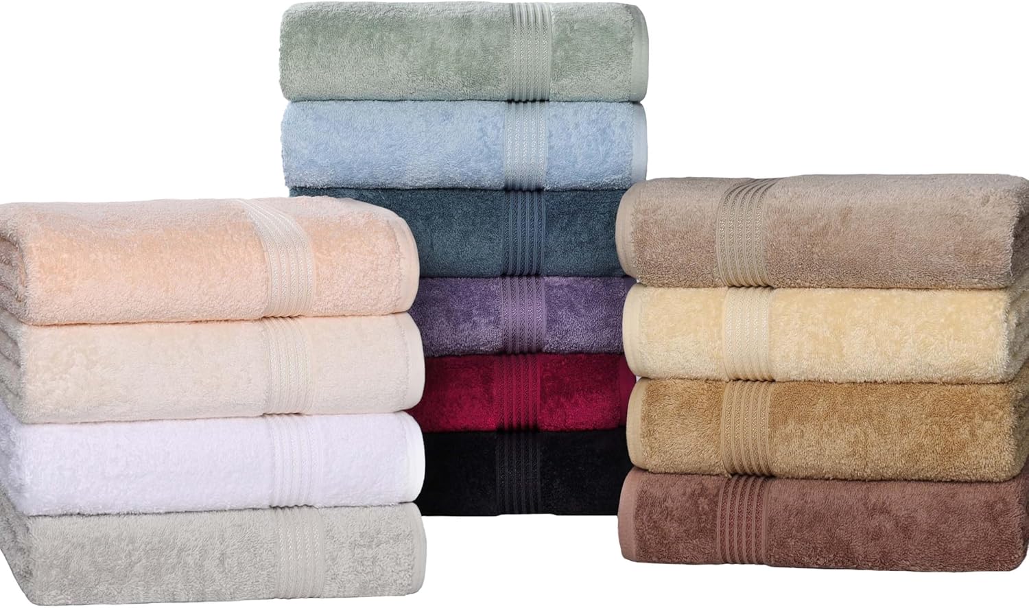 Superior Luxury Cotton Bath Towels 6-Piece Set Gold