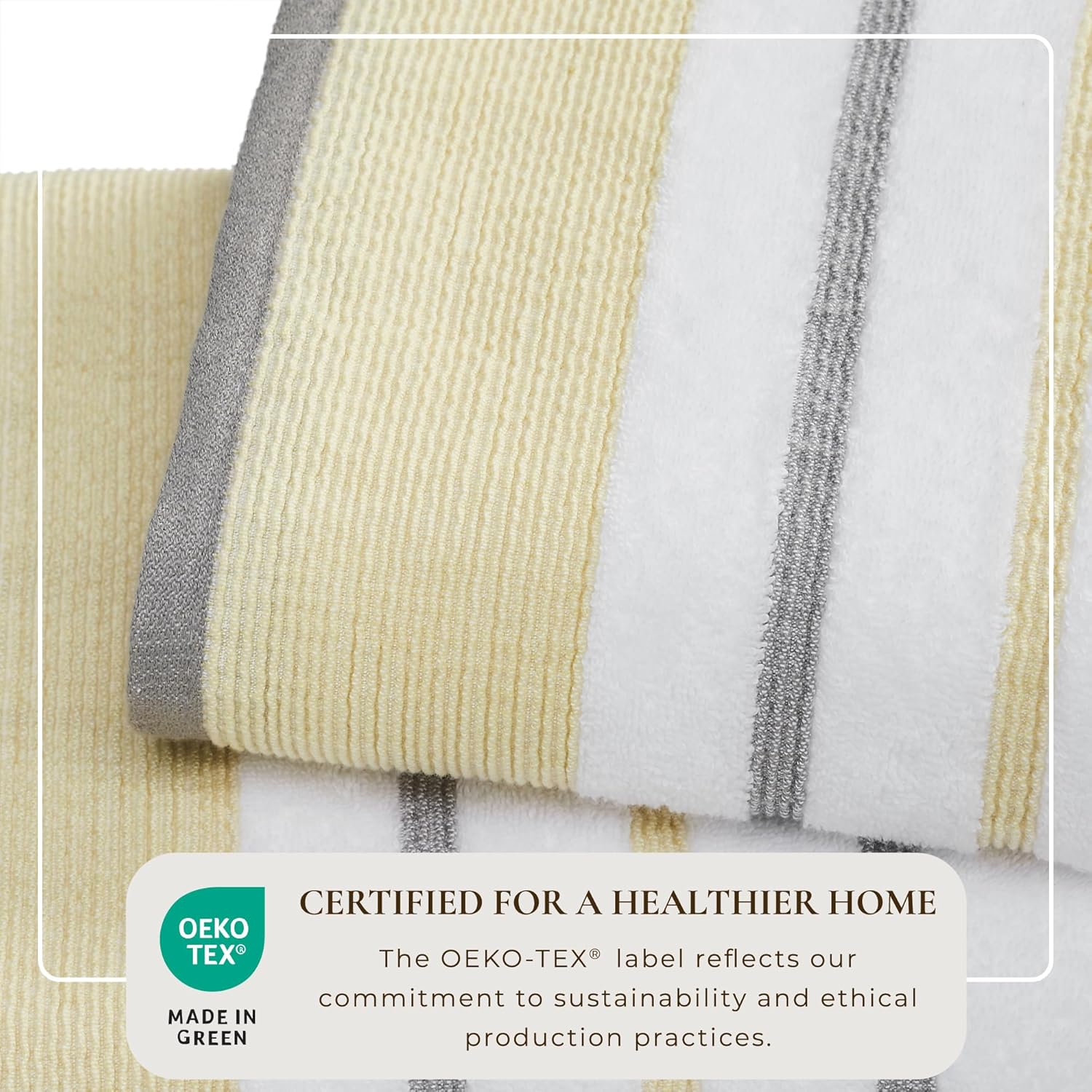 Chic GoldGrey Oversized Bath Towels Set