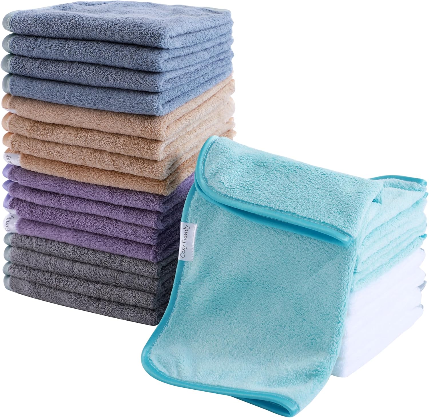 Luxurious Microfiber Coral Velvet Washcloths Set
