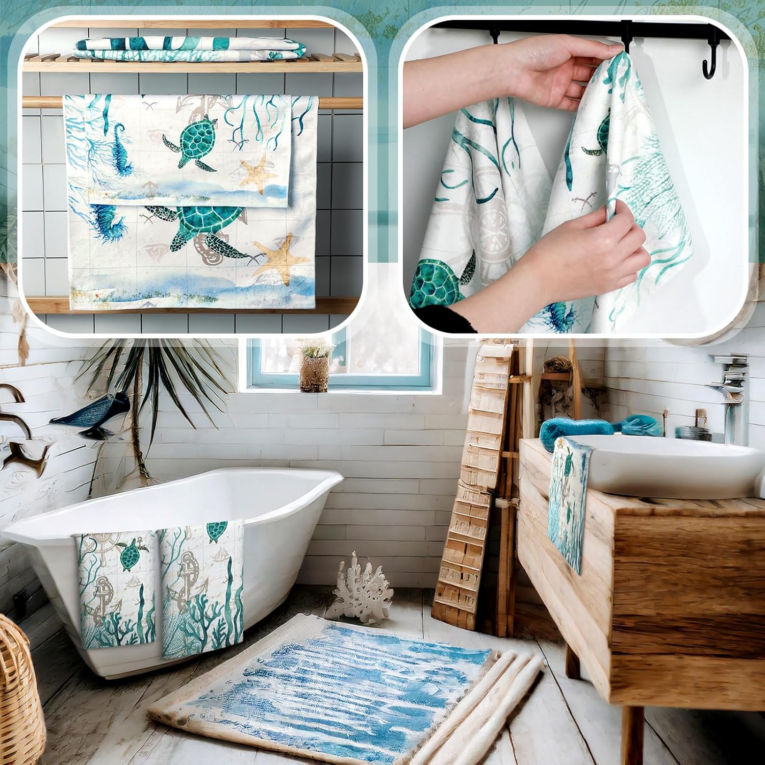 3-Pack Seascenes Seascenes Bath Towels Set
