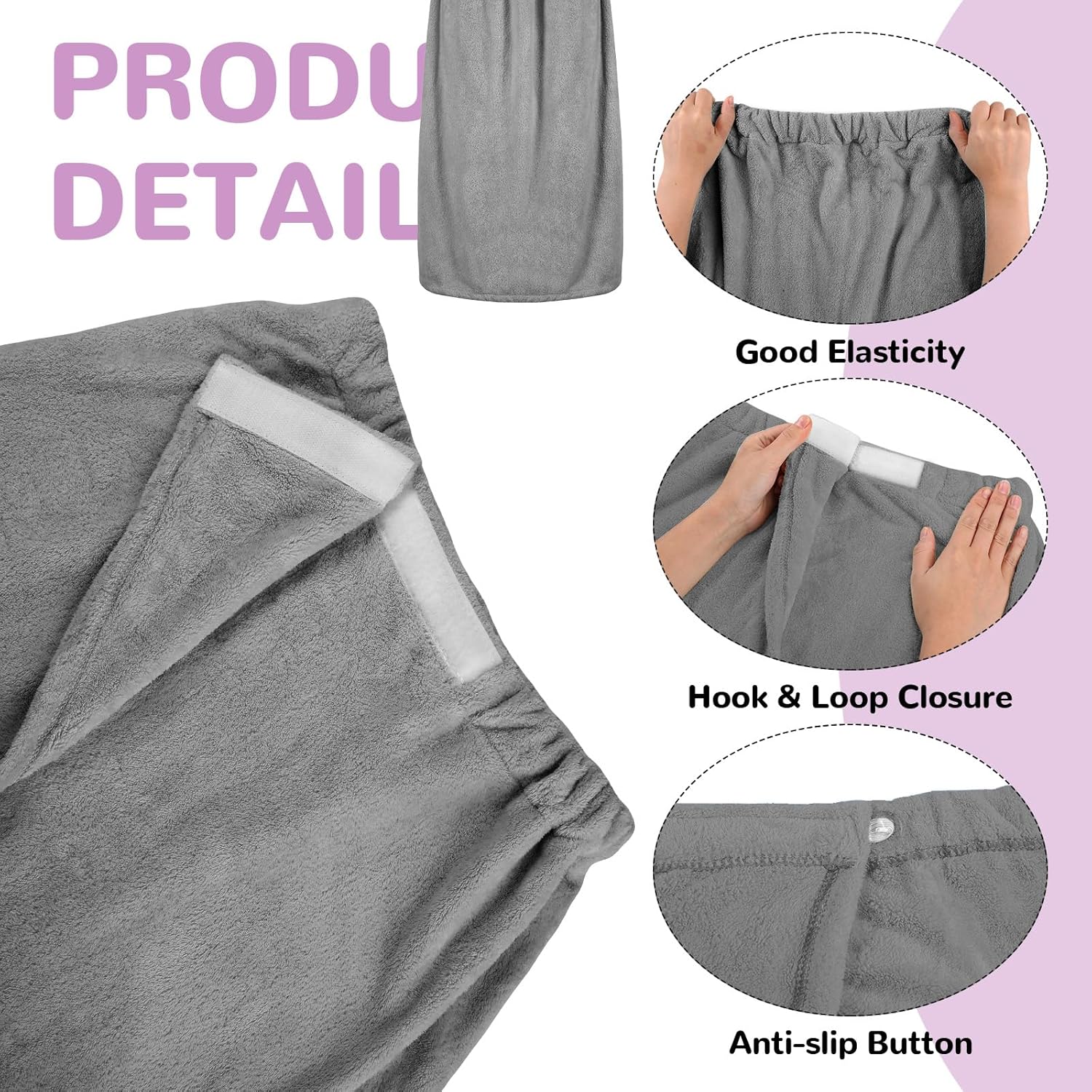 Adjustable Bath Towels for Women Set