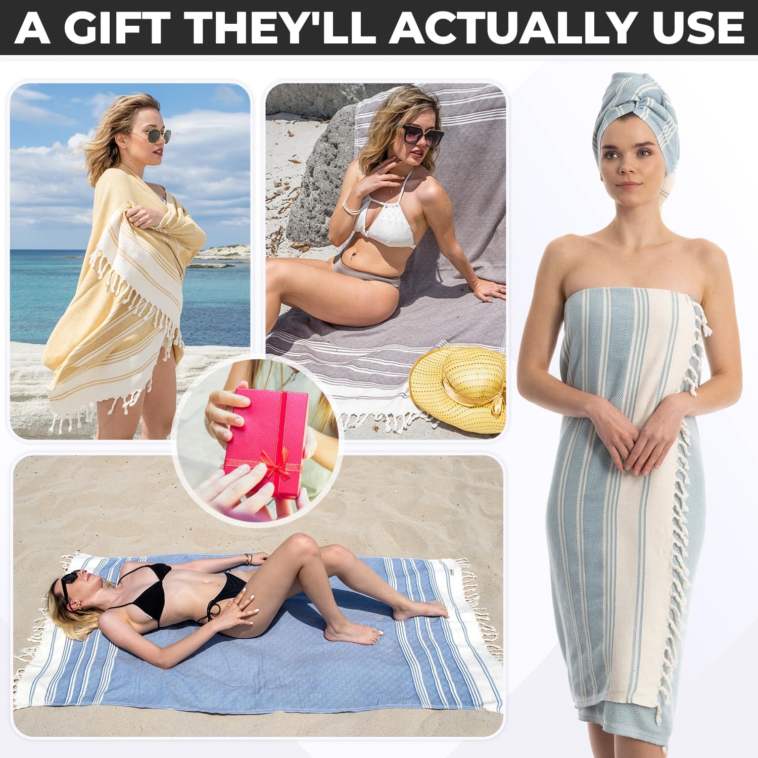 DEMMEX Organic Luxury Ultra Soft Turkish Cotton Bath Towel - 71x36 PreWashed Diamond Weave