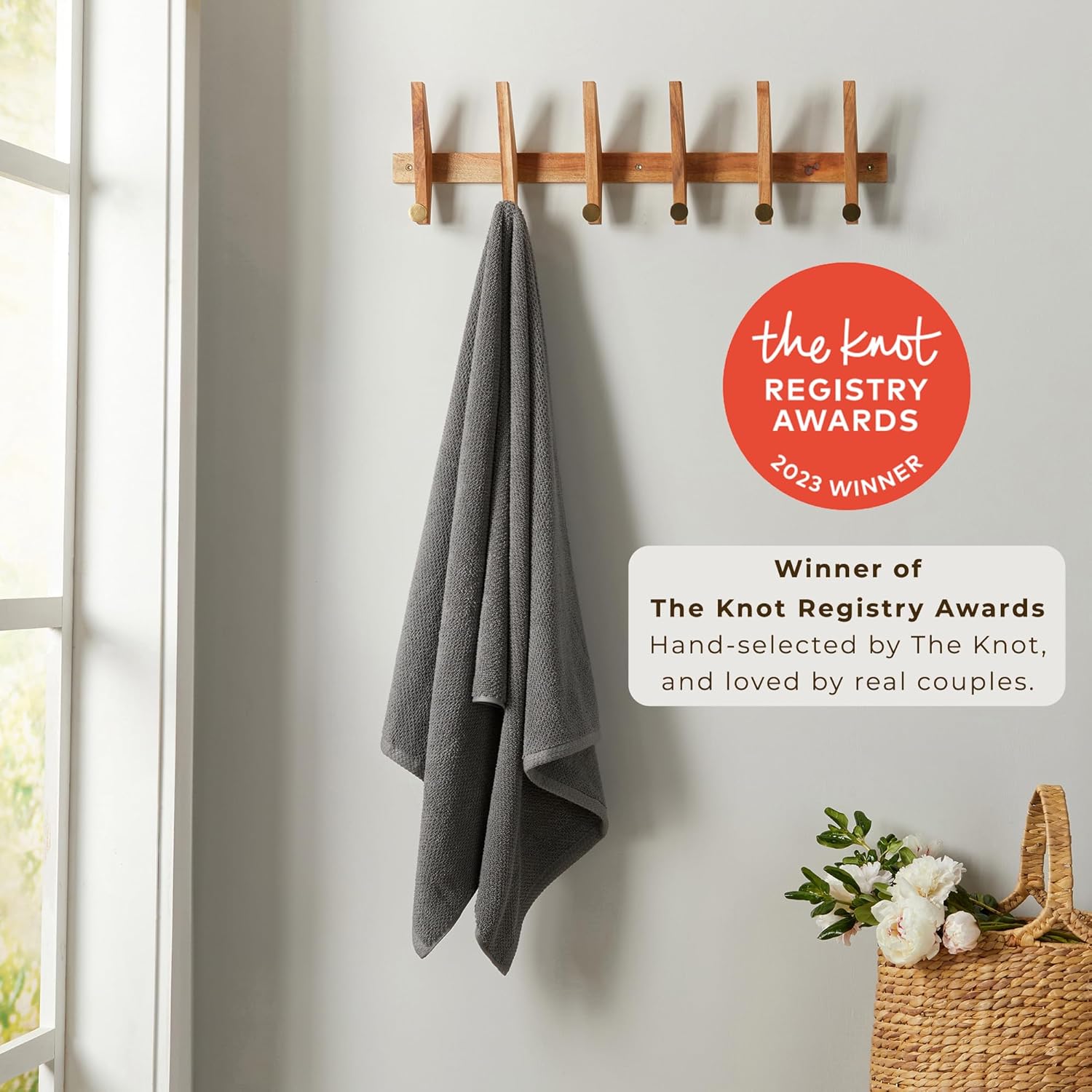 Great Bay Home Grey Bath Towels 4-Pack