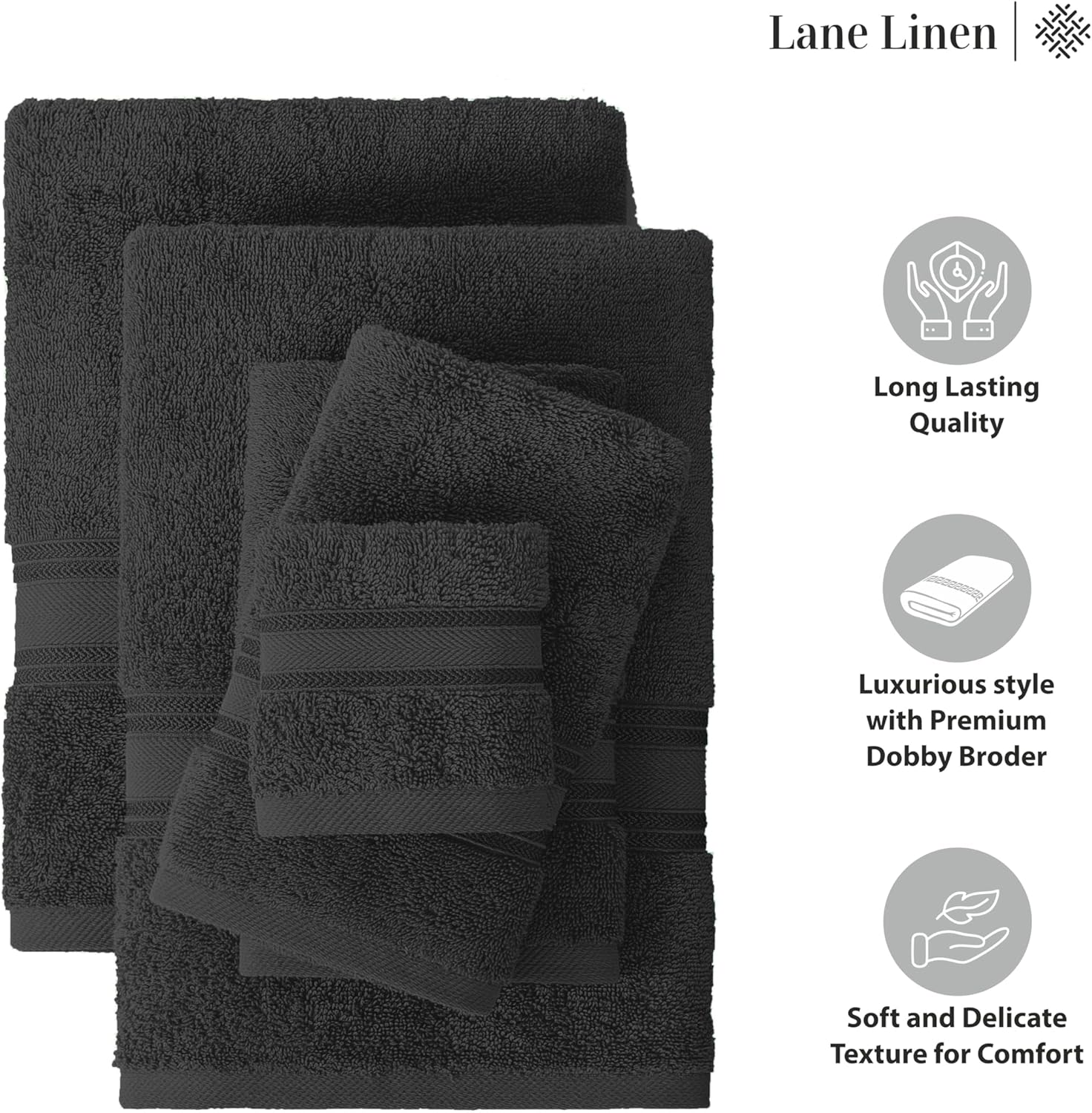 Luxury Bath Towels Set - 6 Piece by LANE LINEN