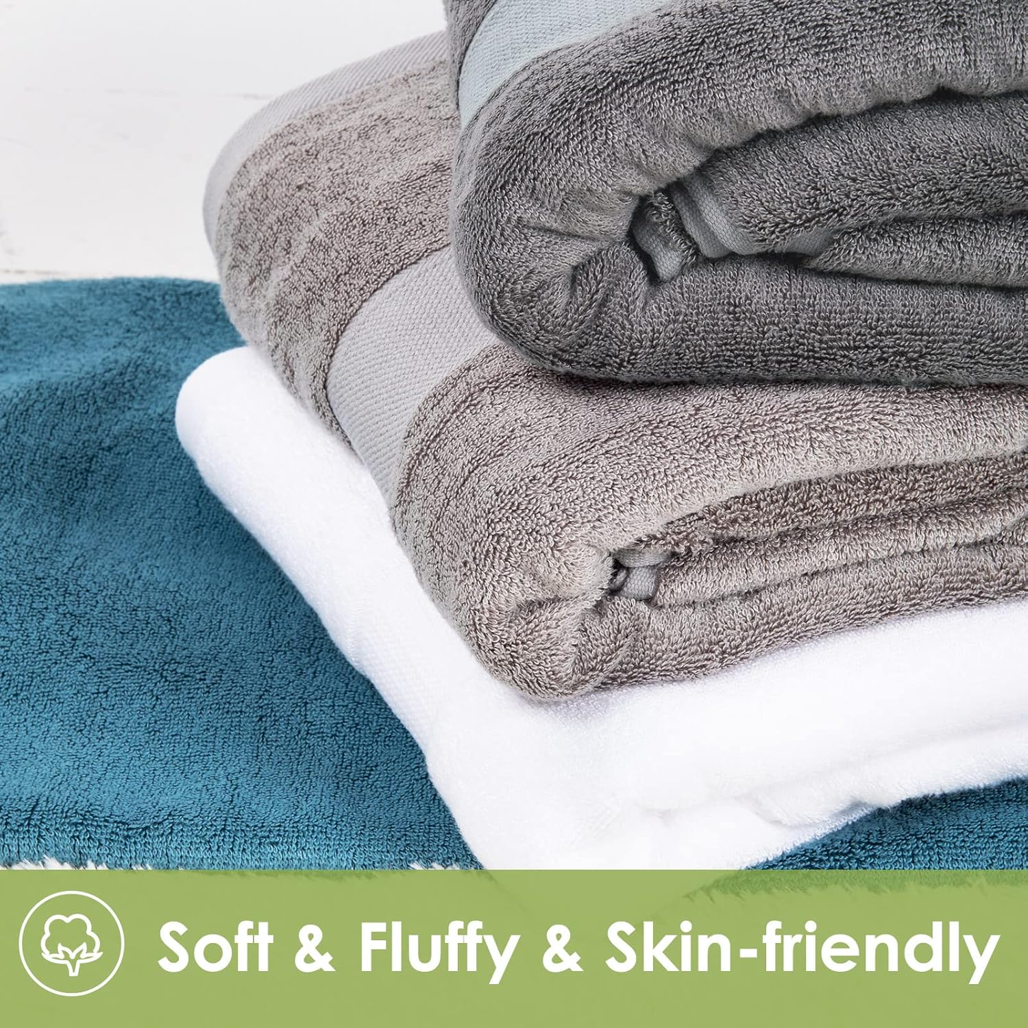 Extra Large Bath Towels for Sensitive Skin 35x70