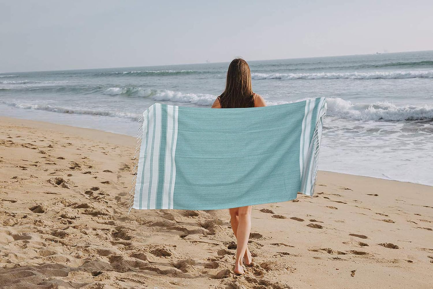 GLAMBURG Turkish Cotton Beach Towels Set Perfect for Every Day