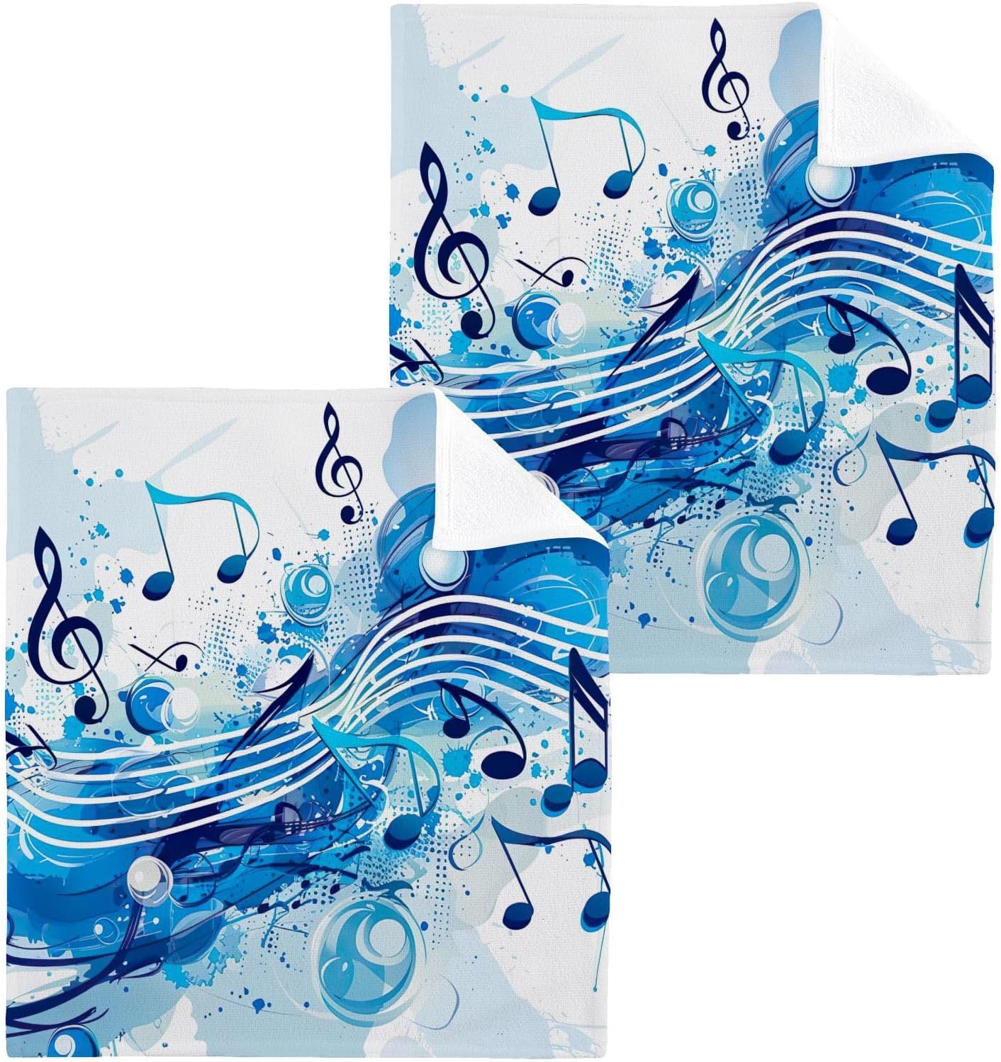 Musical Note Washcloth Set - SoftReusablePerfect for Washes and More