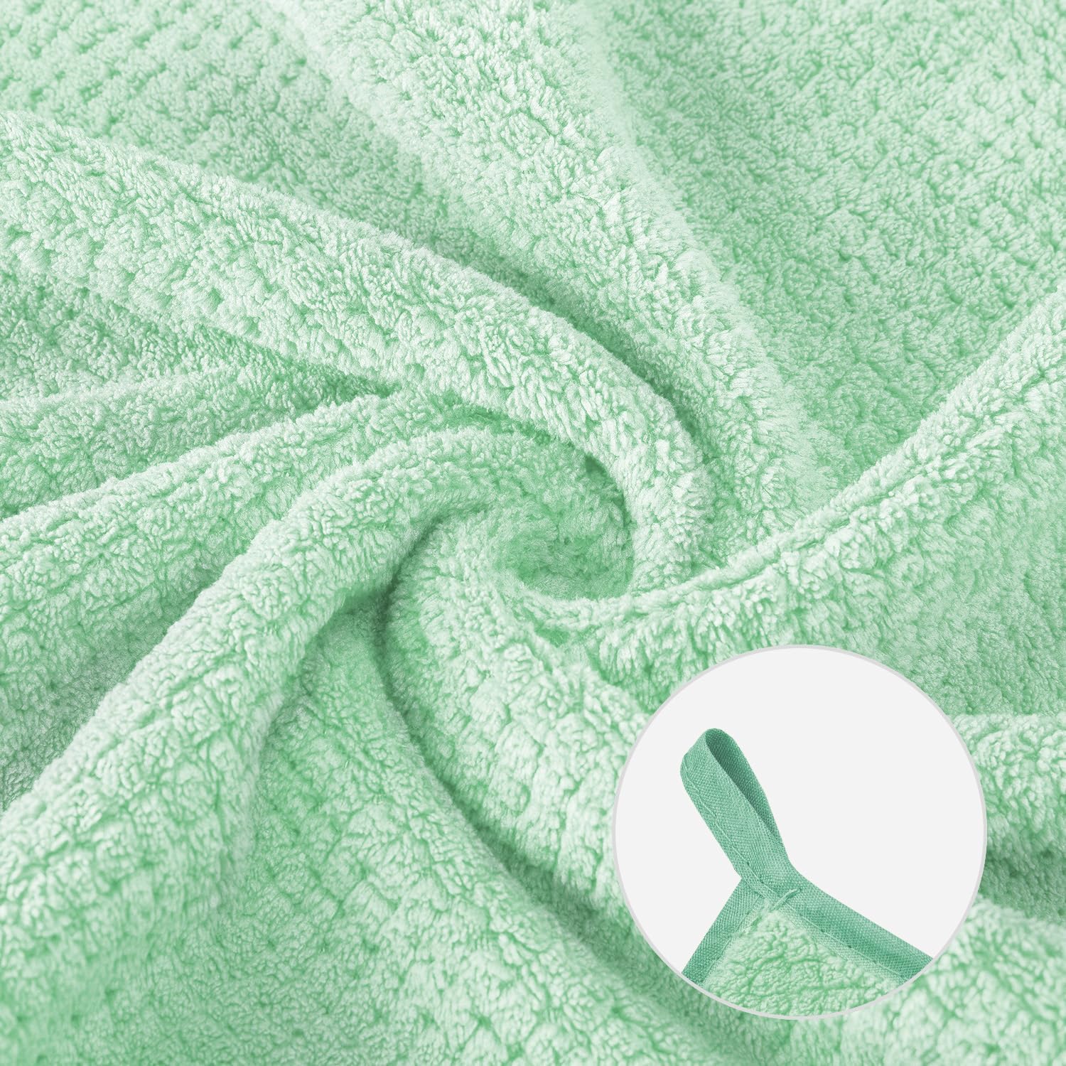 Extra Large Microfiber Bath Towel Set 35x70 Inches 2PCS Green 1