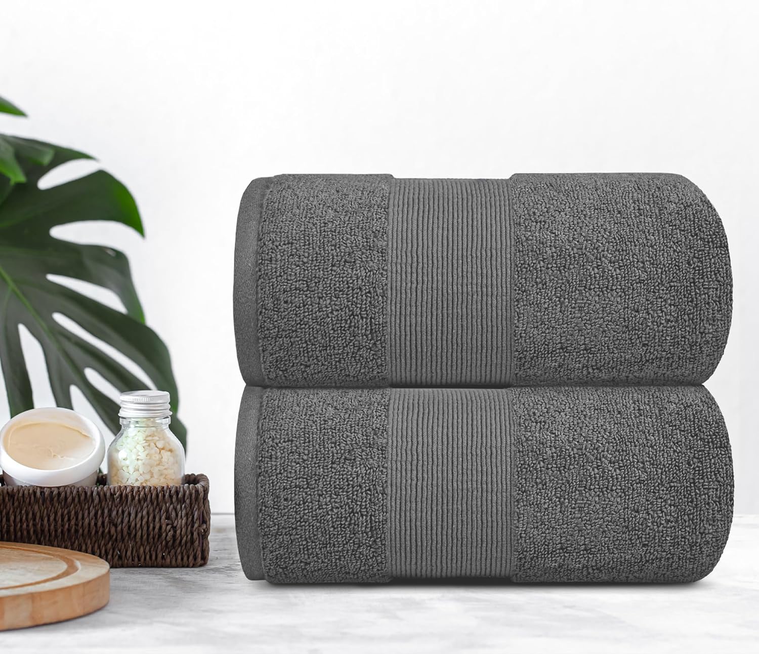 Luxury Oversized Bath Towels 35x70 Smoke Grey