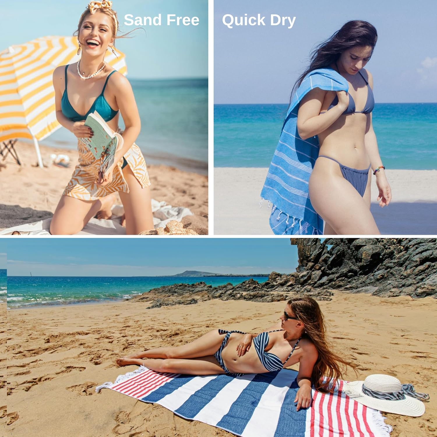 Park Oz Turkish Beach Towel - 100 Cotton Fast-Dry Everyones Favorite