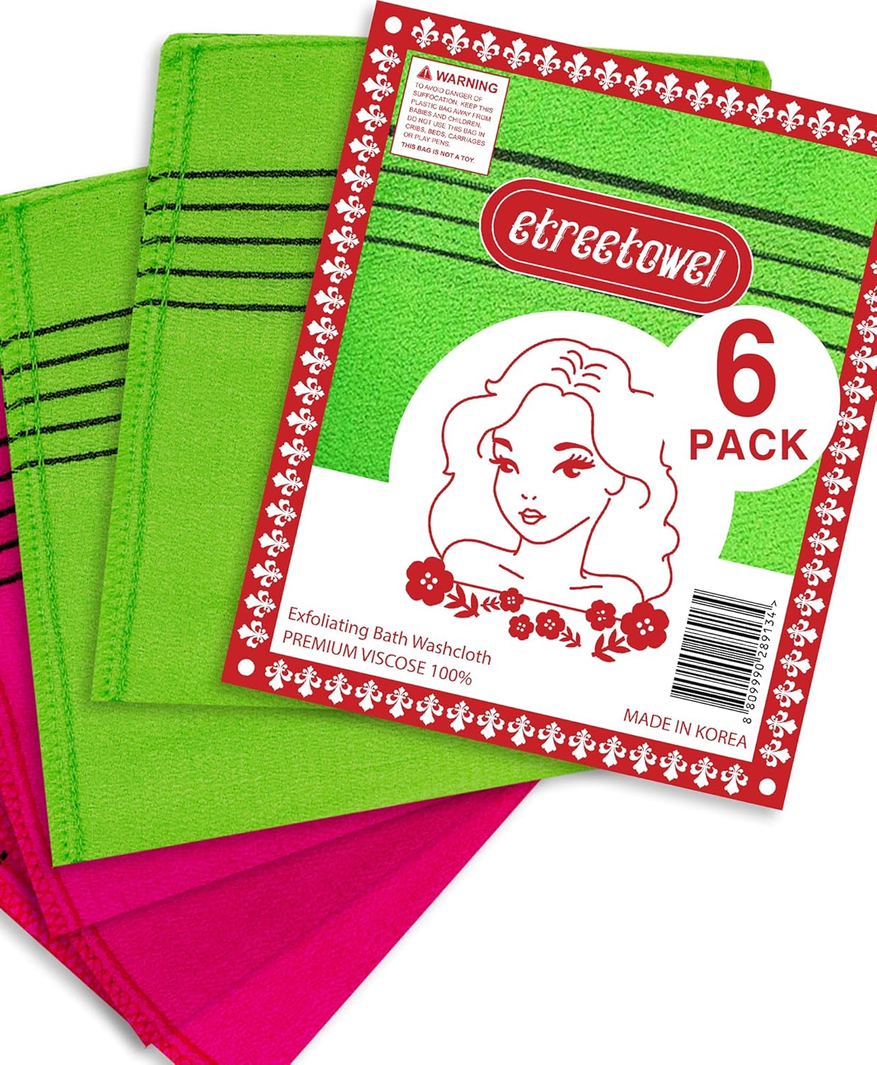 Korean Anti-Shrink Exfoliating Washcloth Mitt