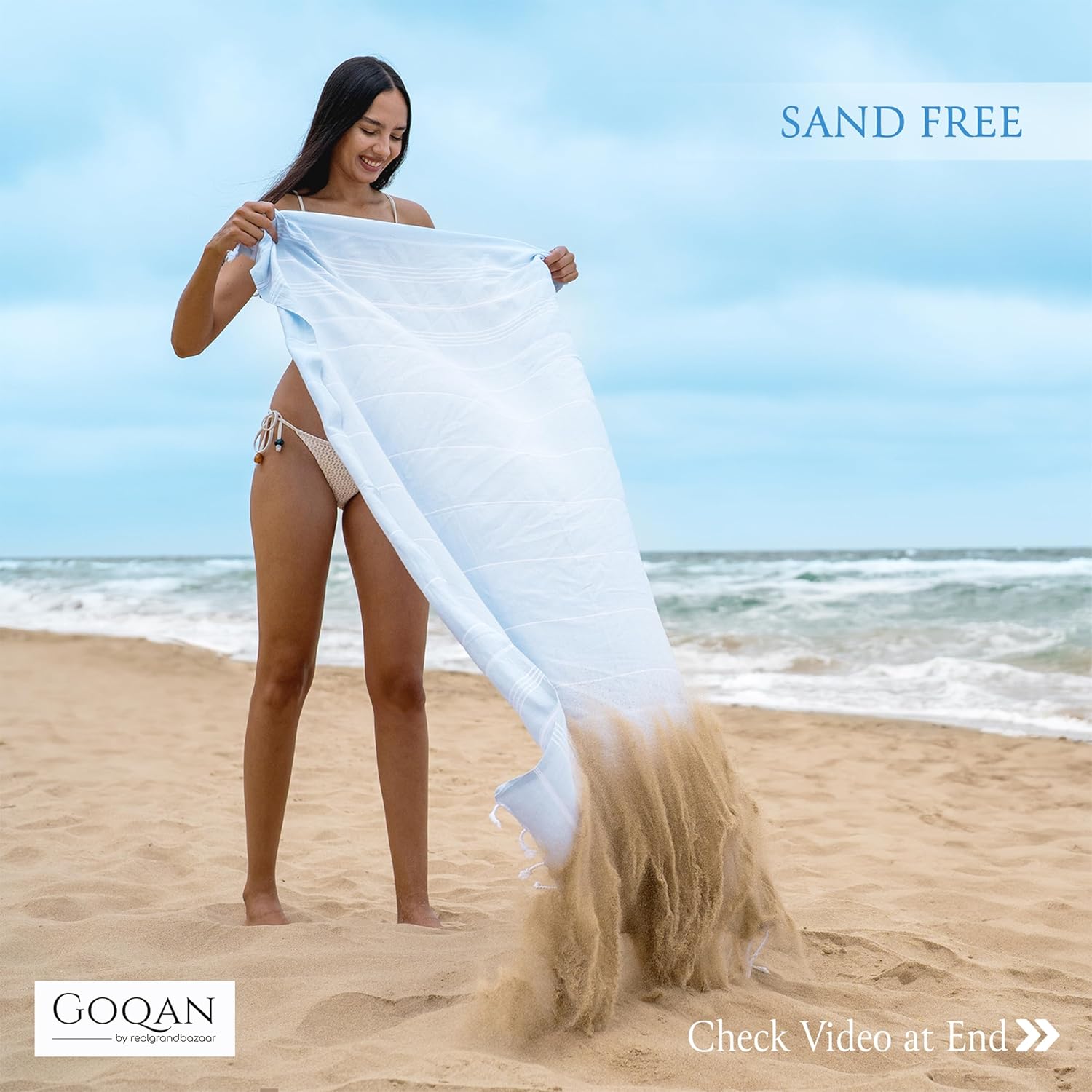 Experience Luxury Comfort with GOQAN Turkish Beach Towel