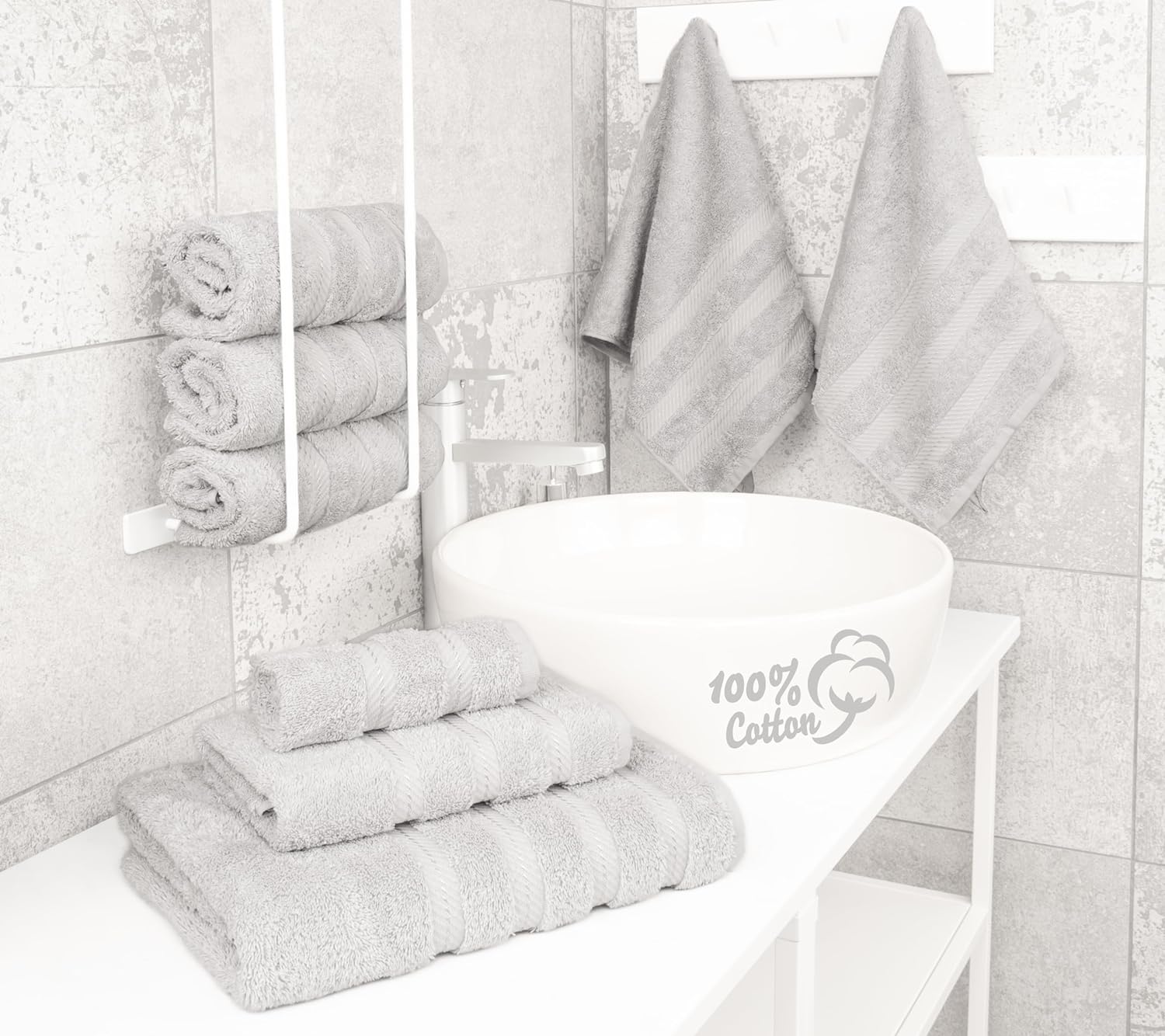 Luxury Bath Towel Set - Soft 100 Cotton for Your Bathroom