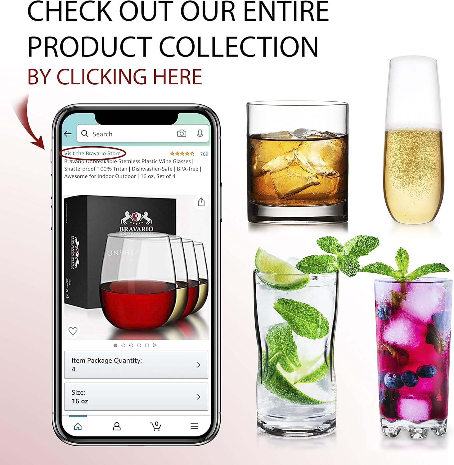 Unbreakable Stemless Wine Glasses