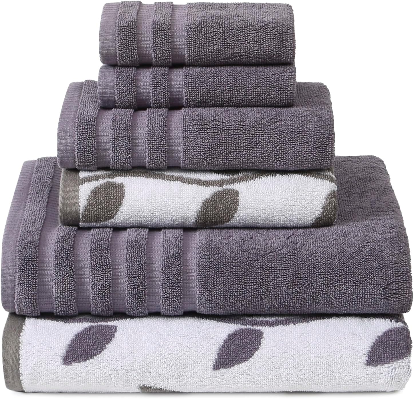 Modern Threads 6-Piece Organic Yarn-Dyed Bath Towel Set
