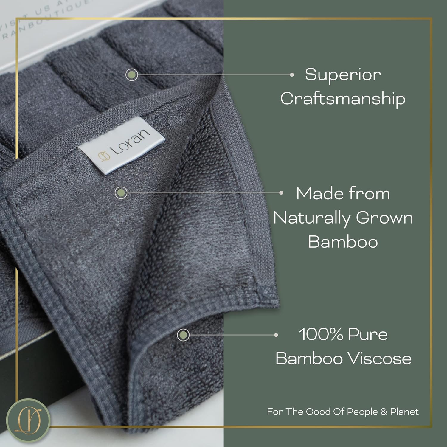 6-Piece Charcoal Grey Washcloth Set