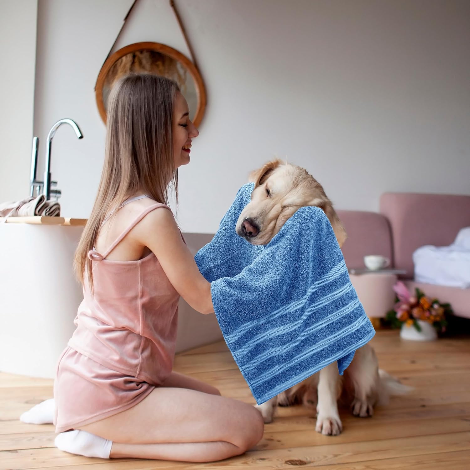 Utopia Premium Bath Towels Set Electric Blue