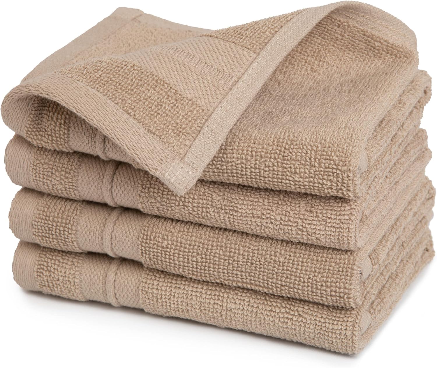 Sticky Toffee Washcloths Set of 4 - 13x13 in Tan