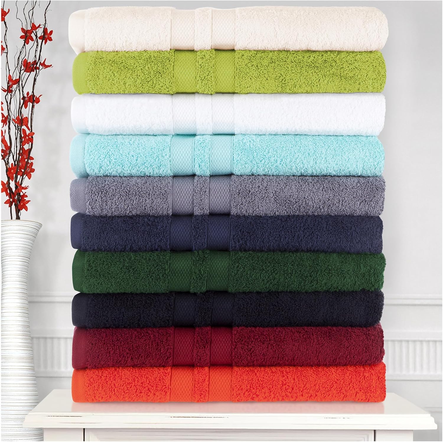 6-Piece Ultra-Soft Cotton Towel Set - Charcoal