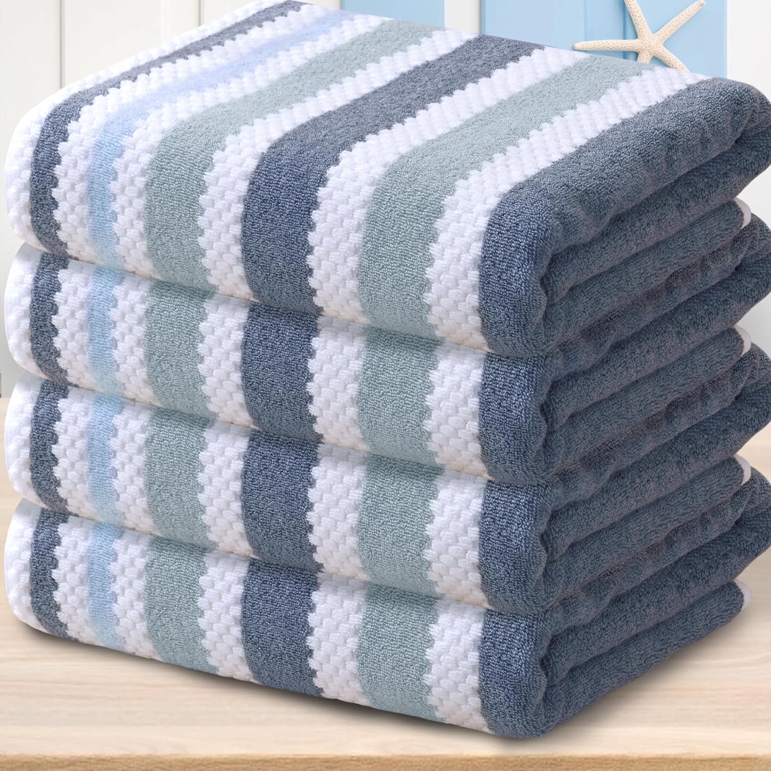 Striped Bath Towels forHome - Quick Dry Soft