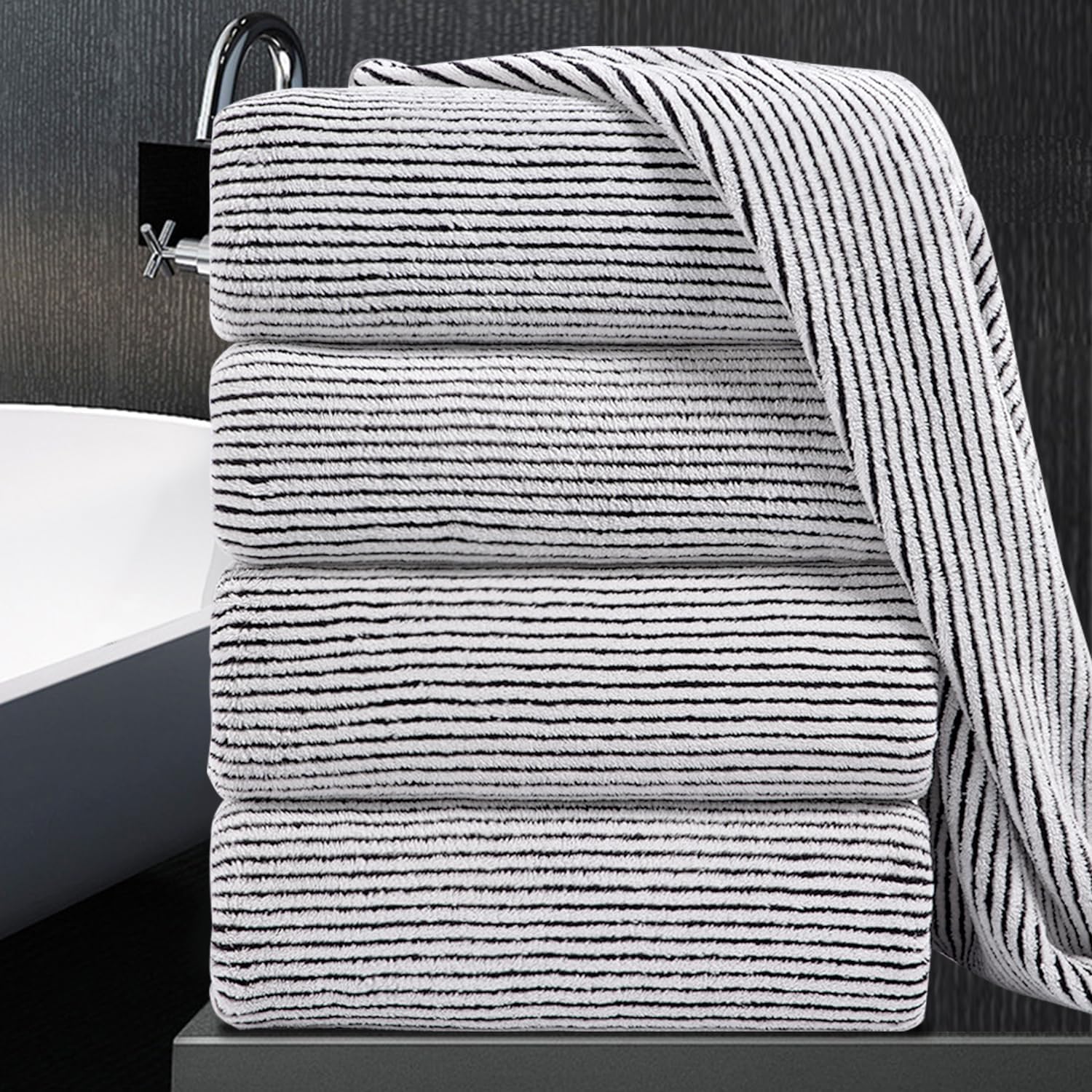 Jewel of Luxury 4-Piece Oversized Bath Towel Set