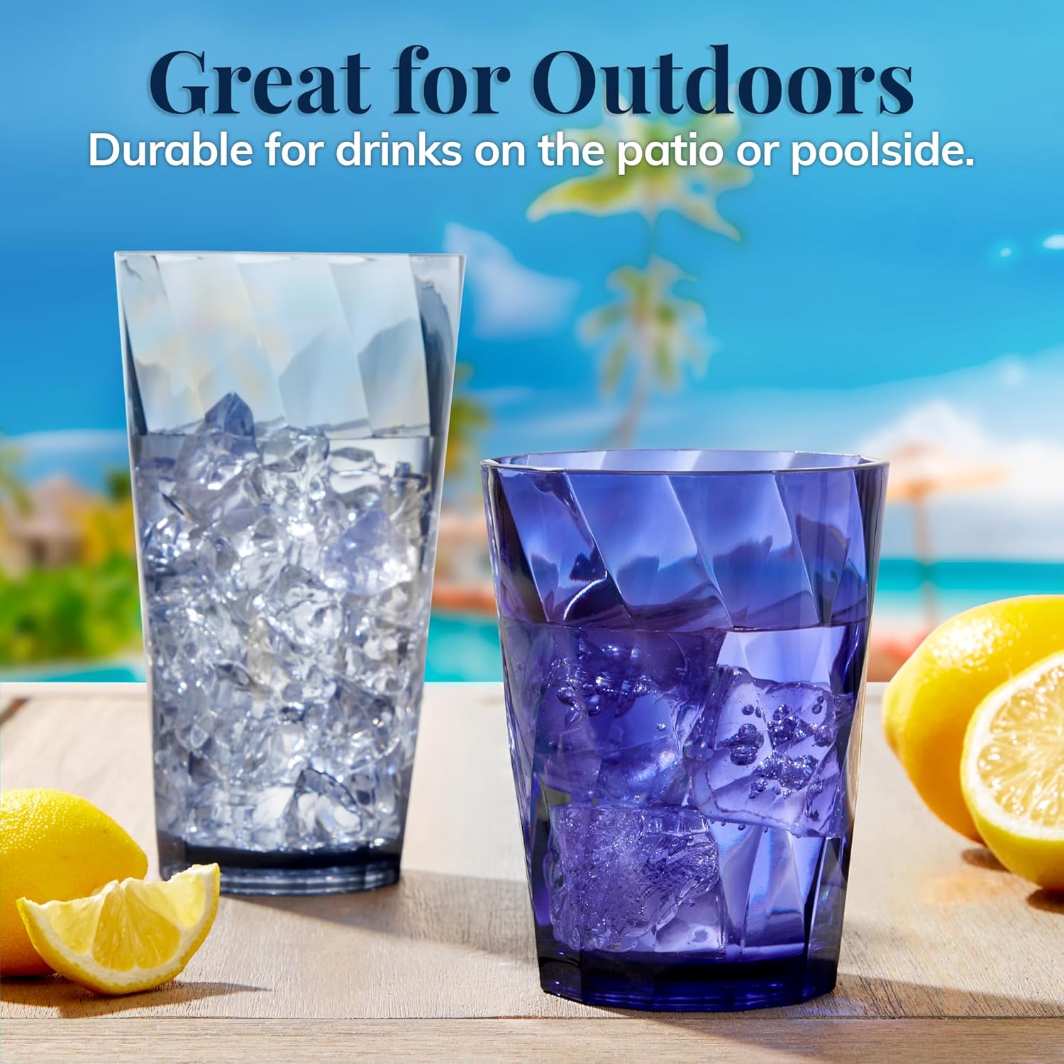 BPA-Free Reusable Plastic Drinking Glasses Set