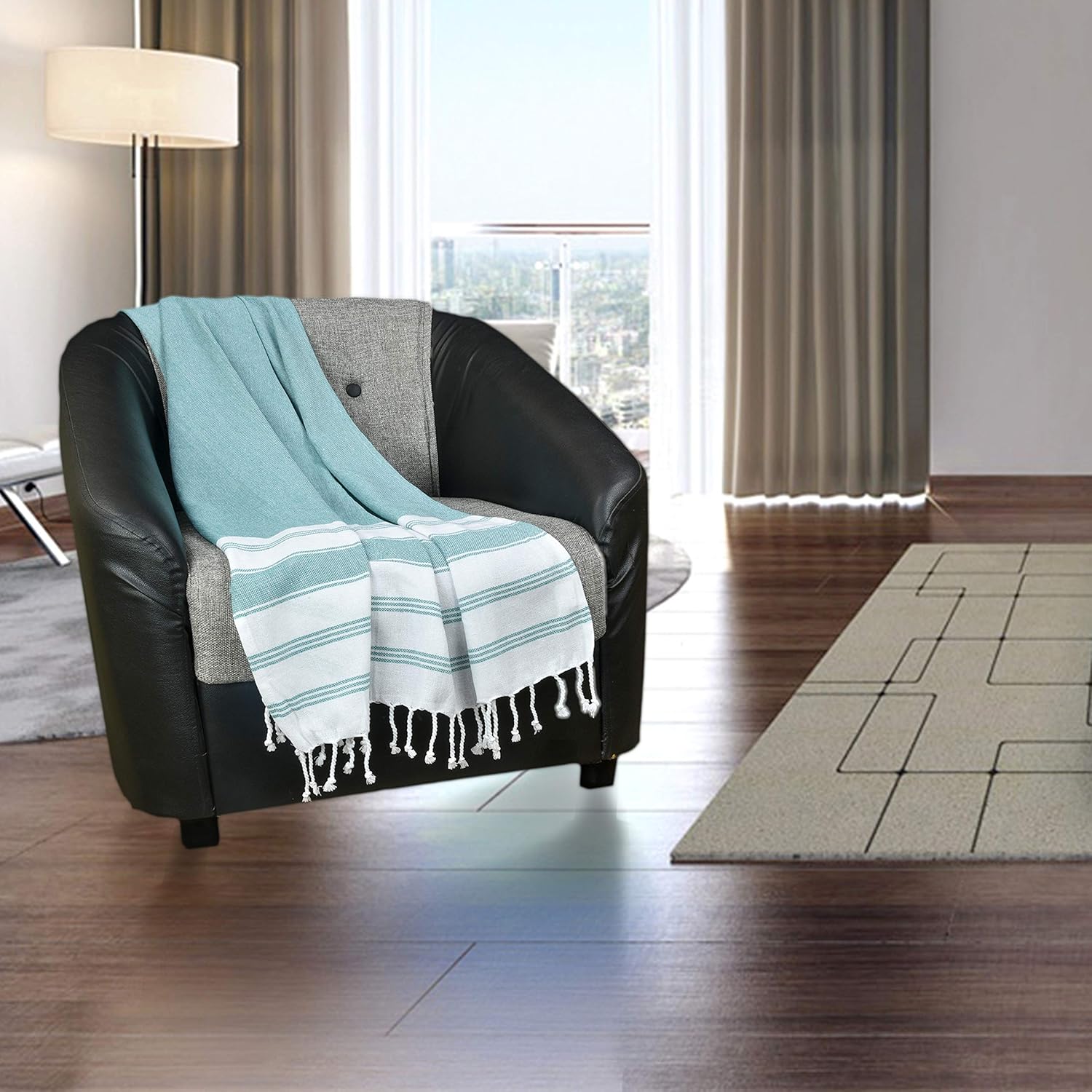GLAMBURG Turkish Cotton Beach Towels Set Perfect for Every Day
