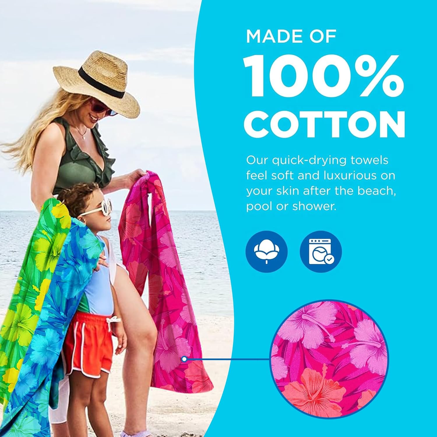Chic Trendy 4-Pack of 30x60 Beach Towels for Adults Kids
