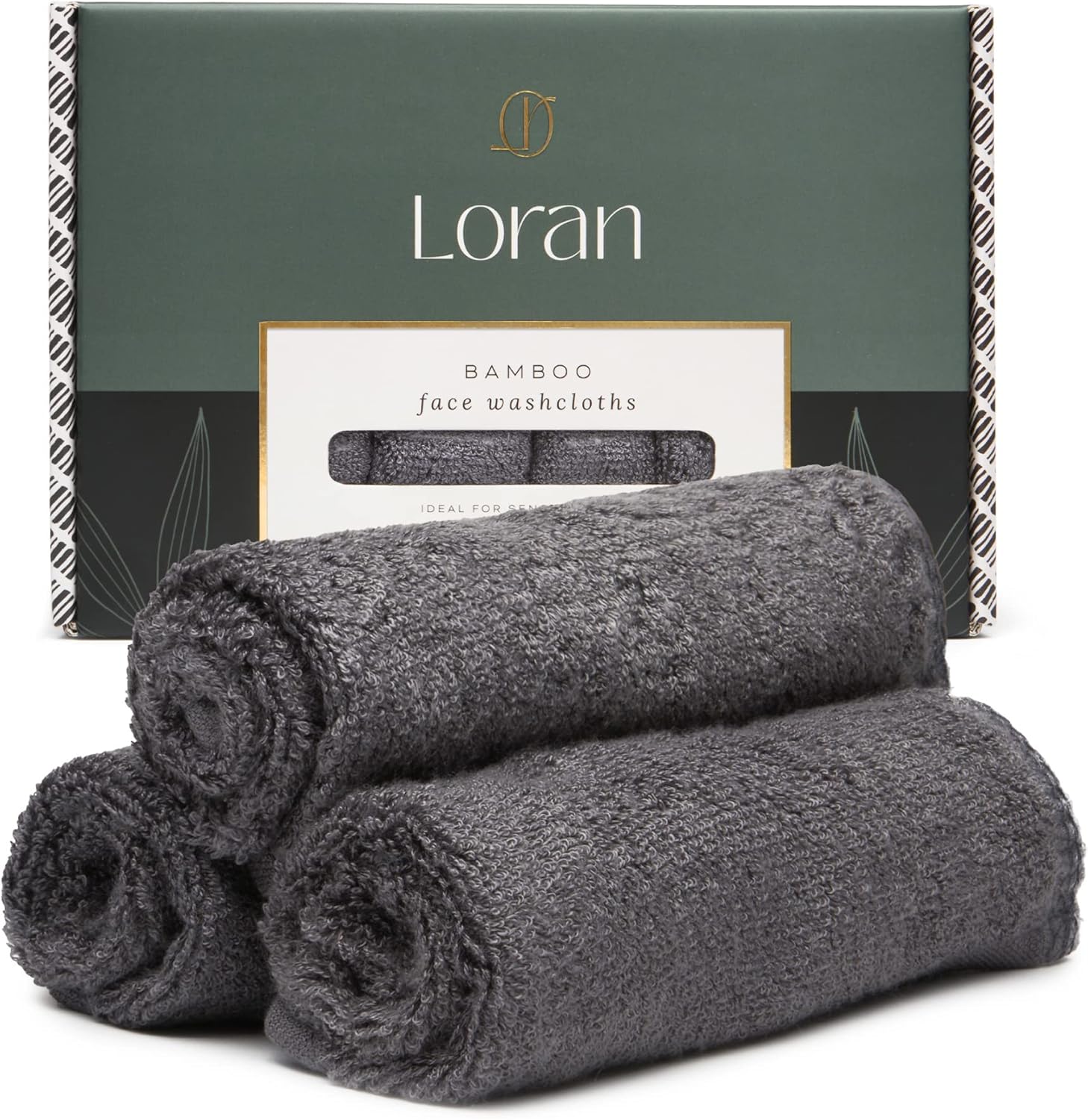 6-Piece Charcoal Grey Washcloth Set