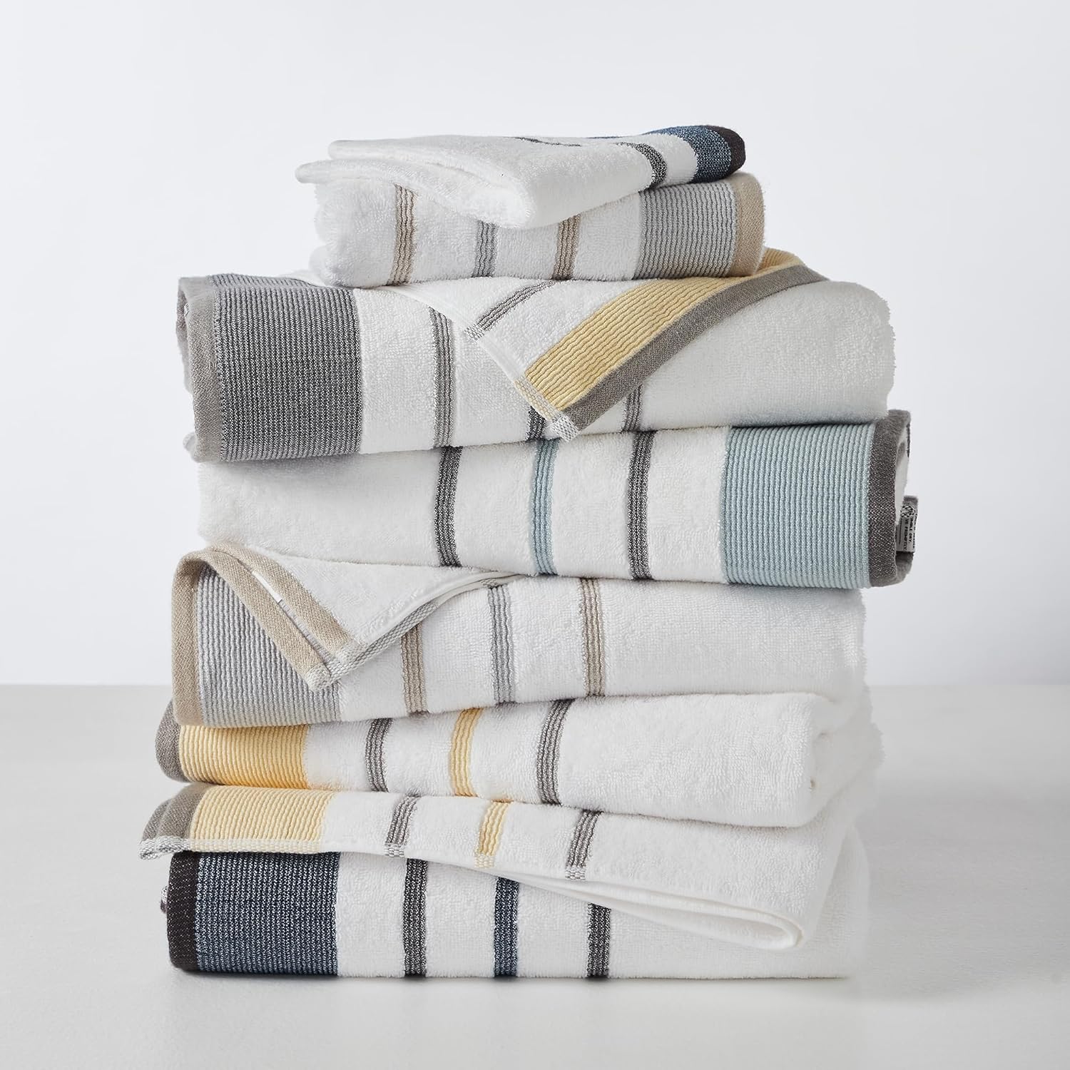 Great Bay Home Luxury Cotton 6-Piece Bath Towels Set EucalyptusGrey