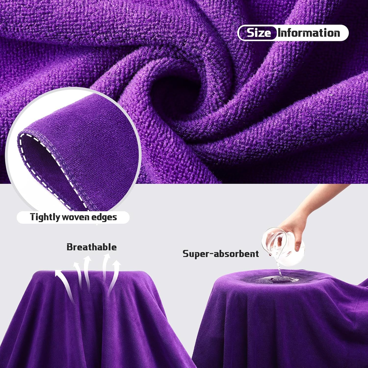 Mixweer 2 Pcs Oversized Bath Towels Ultra Soft Quick Dry
