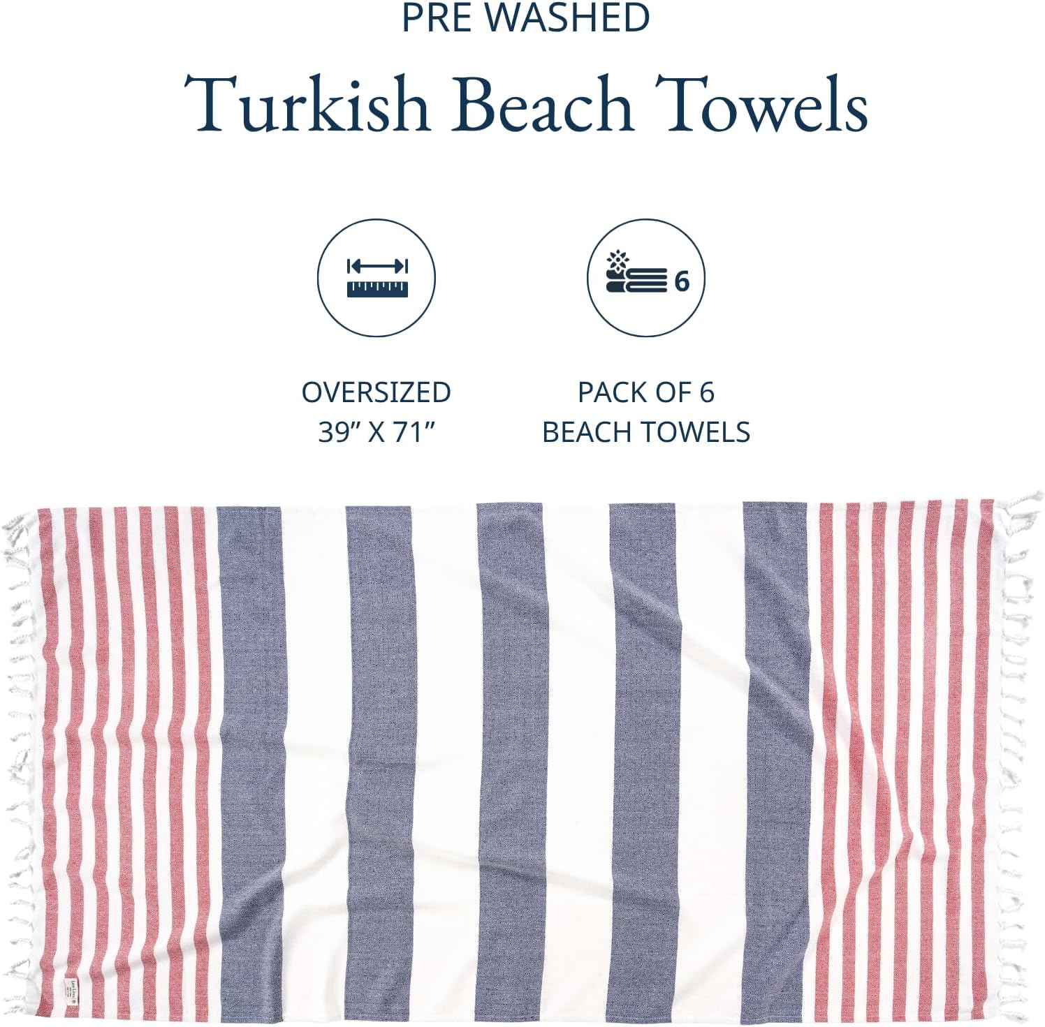 Lane Linen Pool Towels 6 Piece Oversized Quick Dry Set