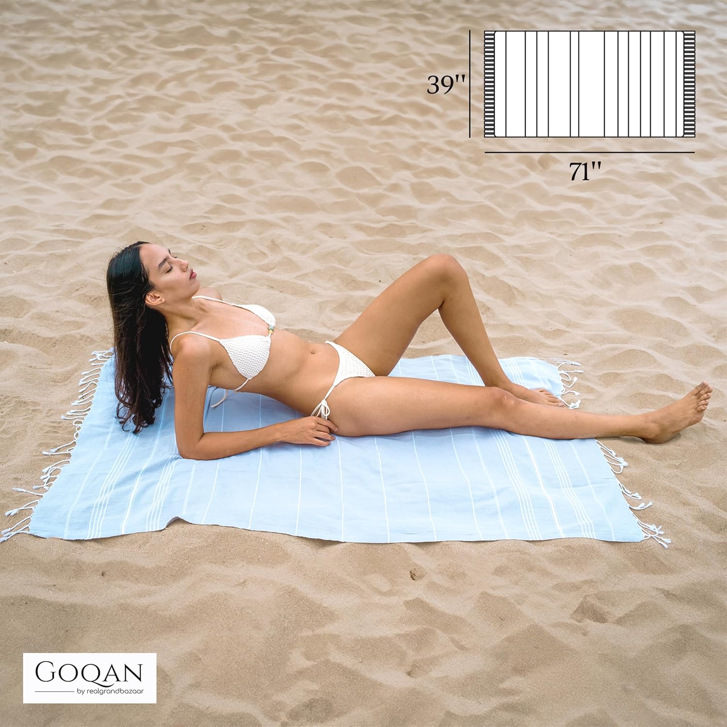 Experience Luxury Comfort with GOQAN Turkish Beach Towel