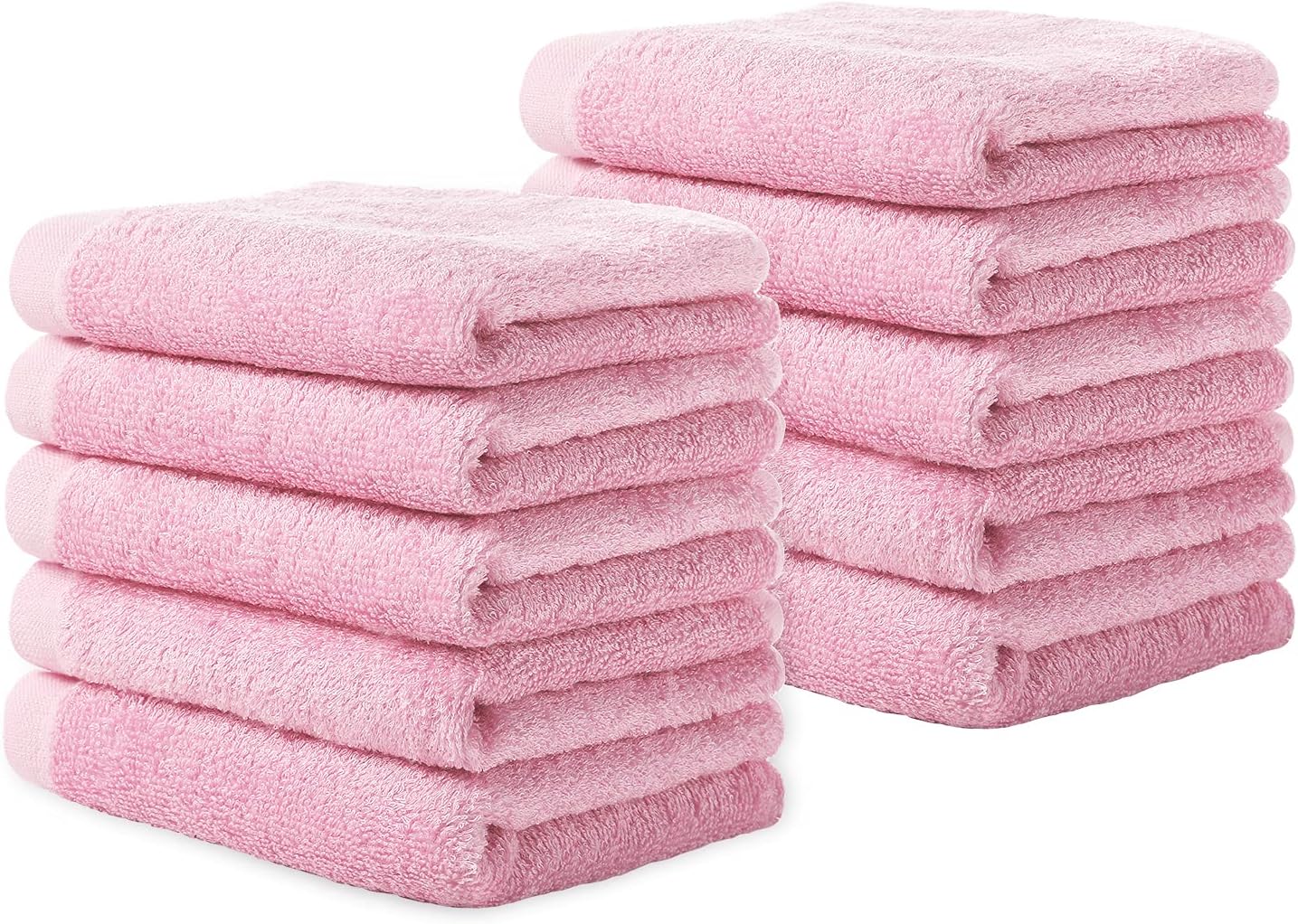 Yoofoss Luxury Washcloths 10 Pack - 10 x 10 Pink