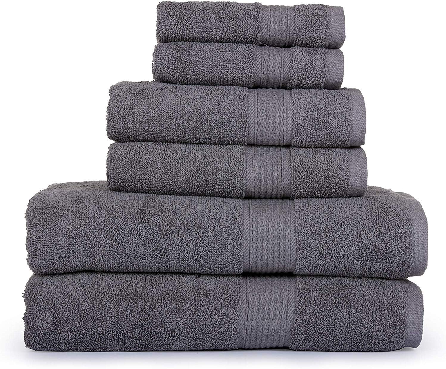6-Piece bath towels set absorbent quick-drying 100 cotton satisfaction guaranteed