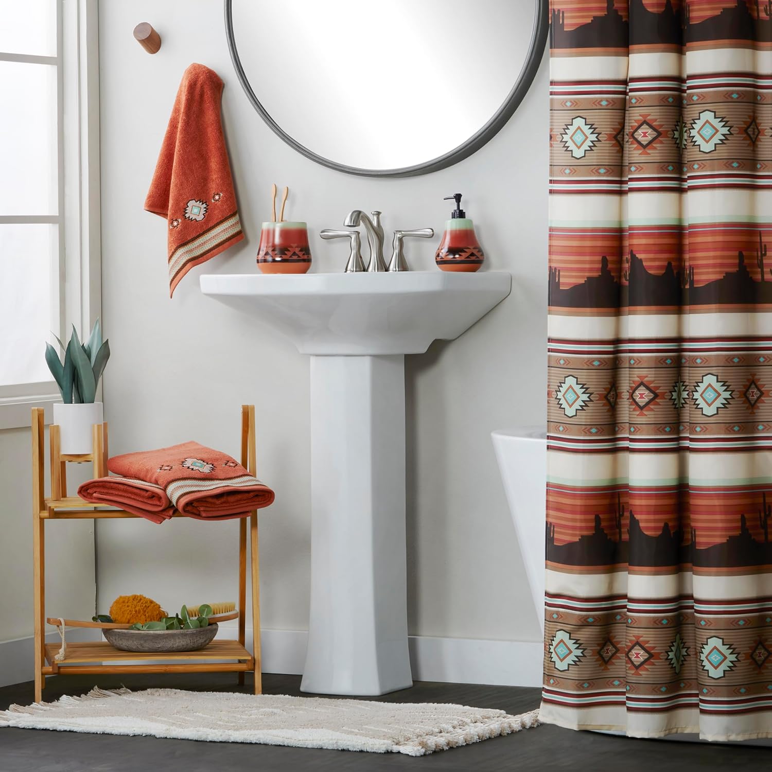 15x26 Rust Southwest Sunset Hand Towel 100 Cotton 027 lbs