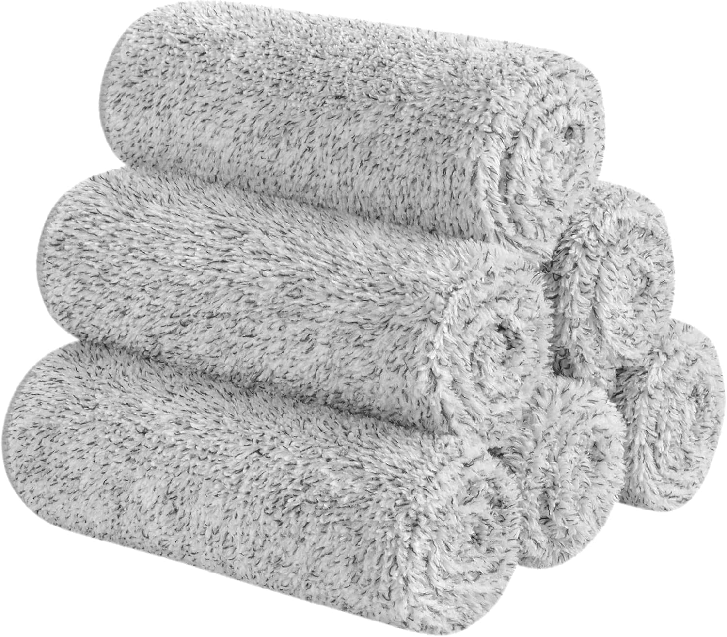SINLAND Microfiber Face Towels 6-Piece Set 12x12 Ultra Soft for Bath