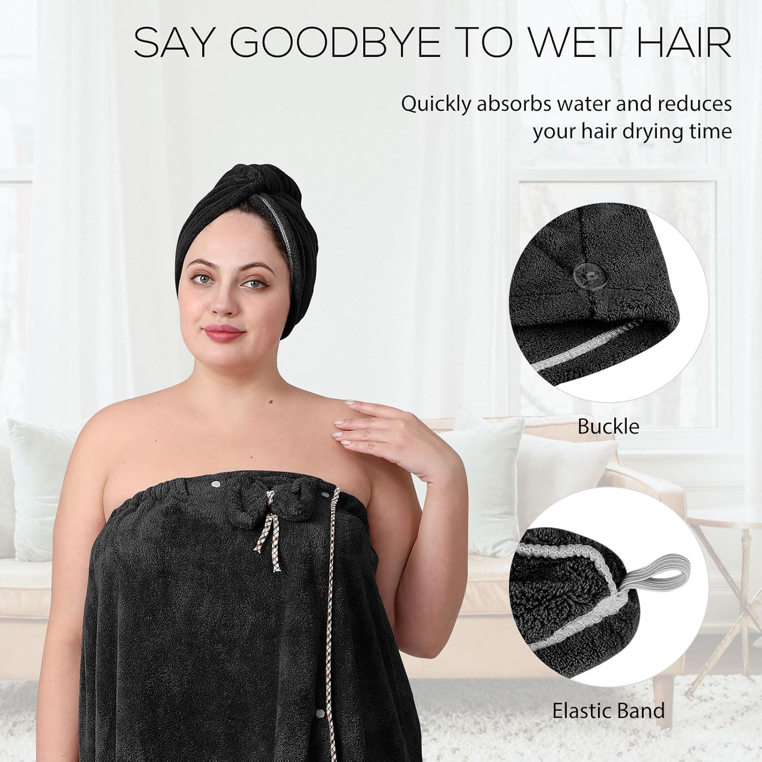 OneDream Plus Size Towel Wrap for Women