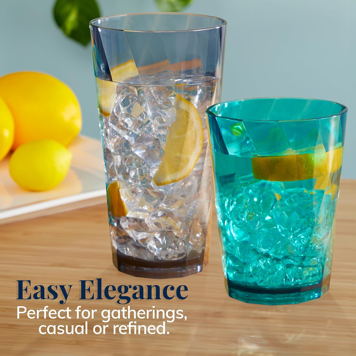 BPA-Free Reusable Plastic Drinking Glasses Set