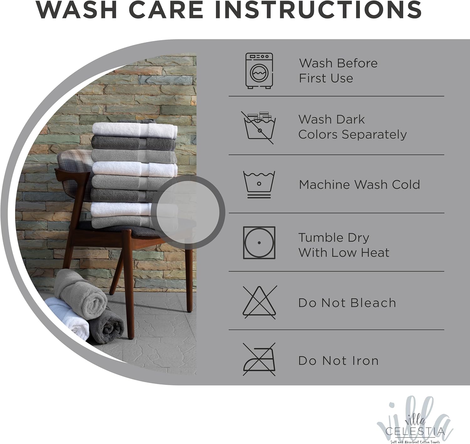 Villa Celestia 100 Combed Cotton Bath Towels