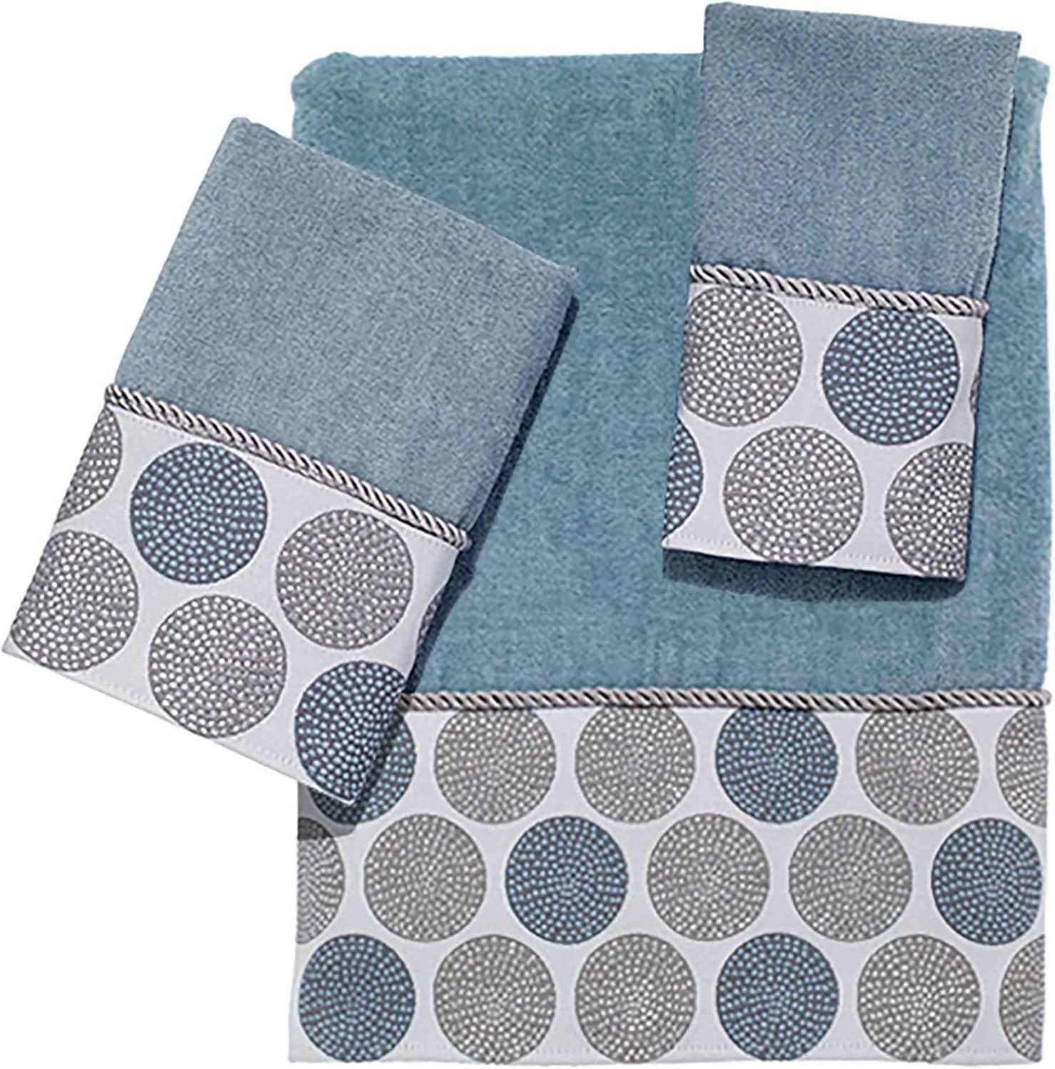Nickel-Plated Fingertip Towel Soft-absorbent cotton with Dotted Circles DesignIRI