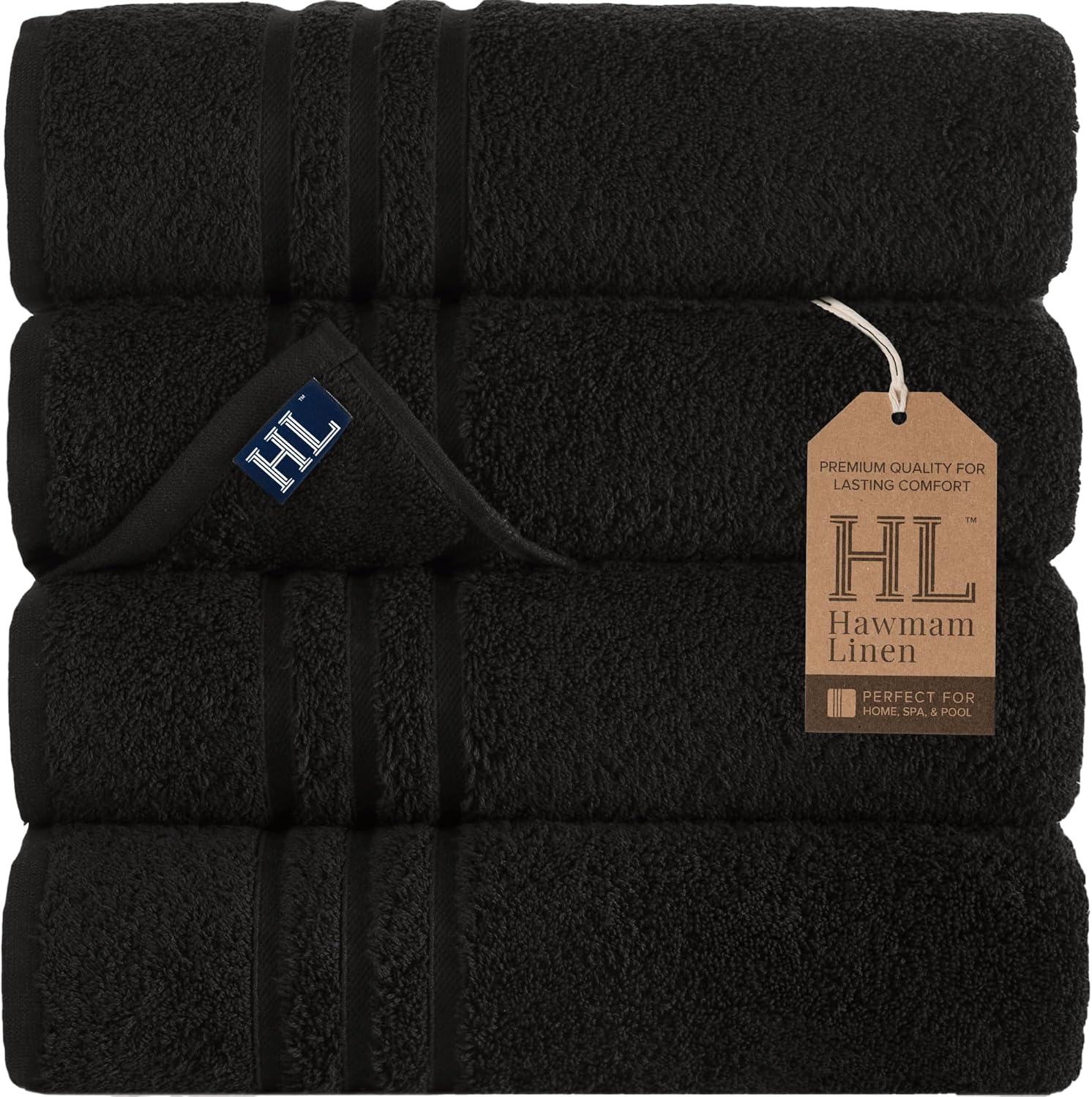 4-Piece Premium Cotton Bath Towels - Soft Durable and Luxurious