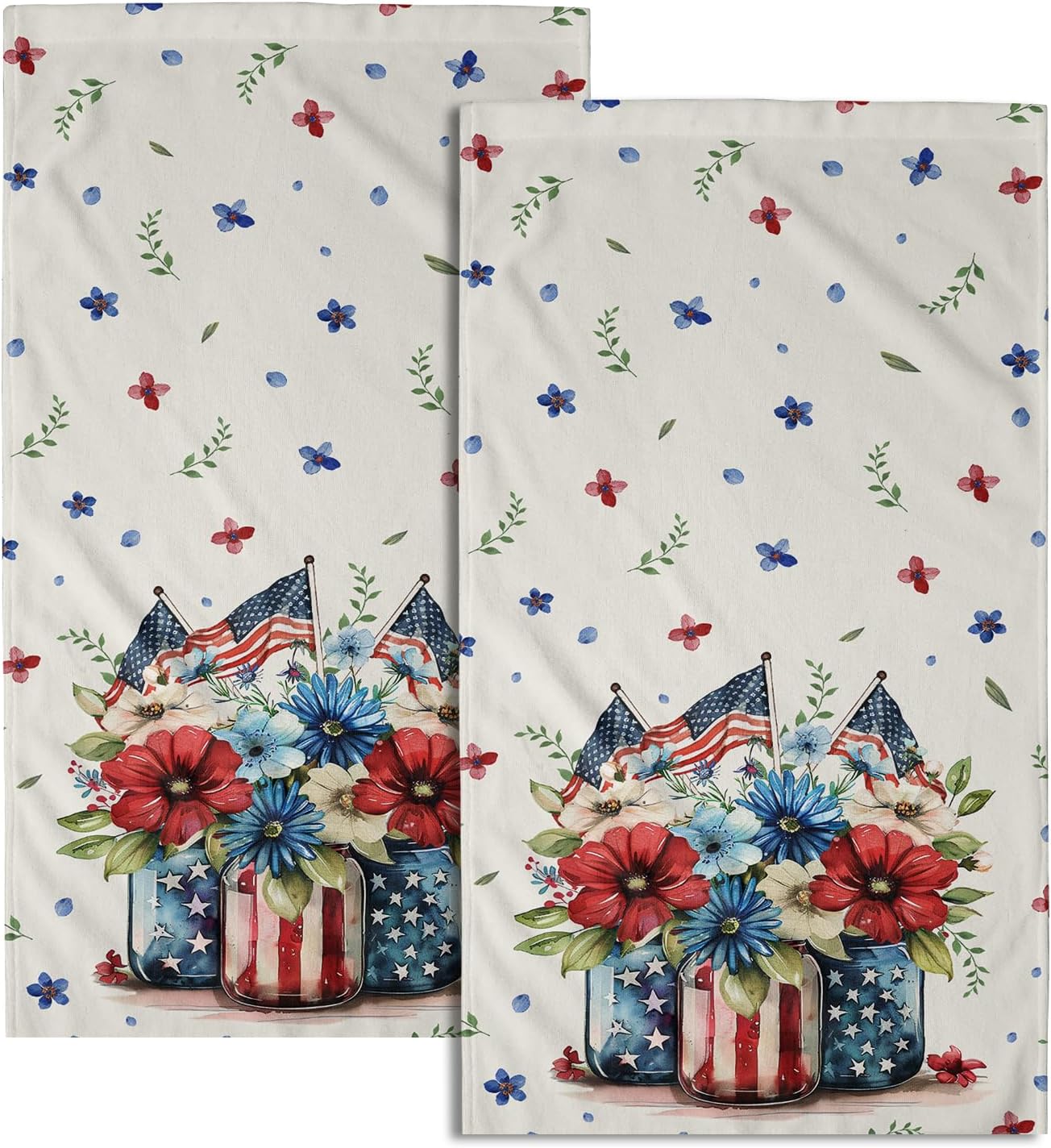Patriotic Floral Hand Towels