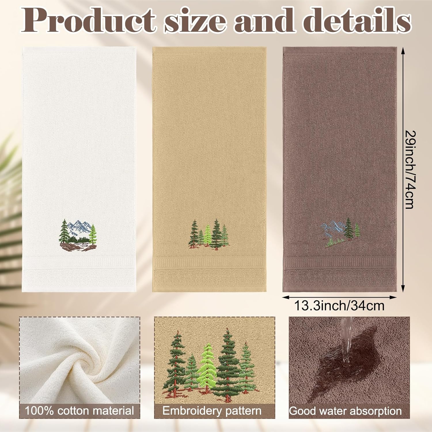 3-Piece Mountain Hand Towels