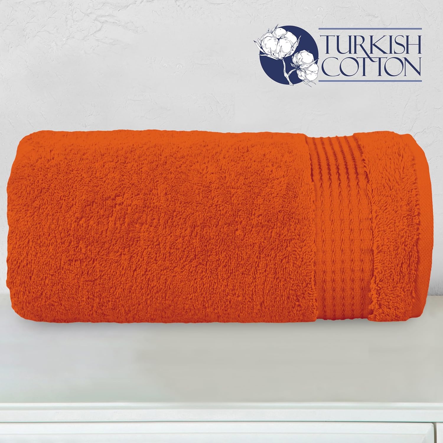 ElegantComfort Premium 40x80 Turkish Cotton Bath Sheet - Orange