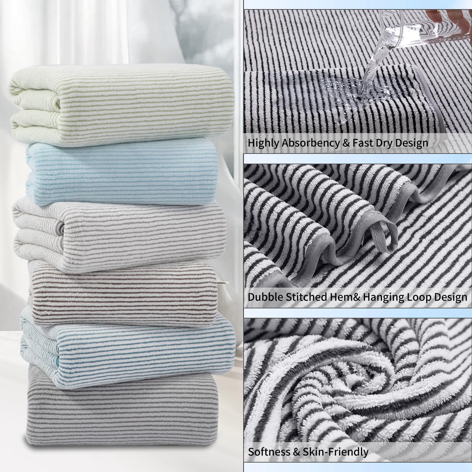 Jewel of Luxury 4-Piece Oversized Bath Towel Set
