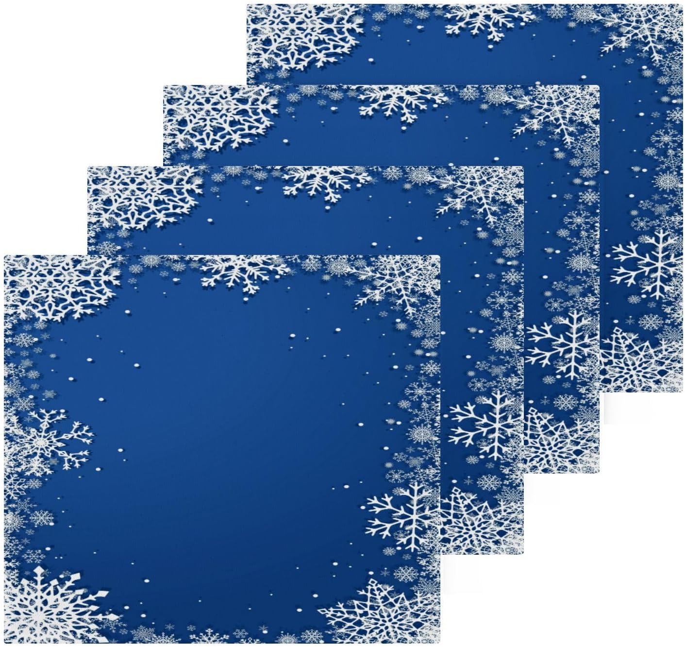 Blue Snowflake Washcloths 2-Pack